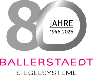 Jubiläumslogo zum 80jährigen Bestehen von BALLERSTAEDT 1946-2026